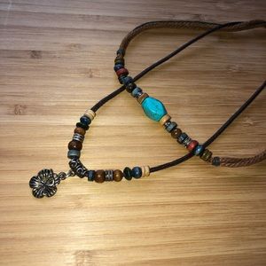 BOHO TURQUOISE FLOWER NECKLACE